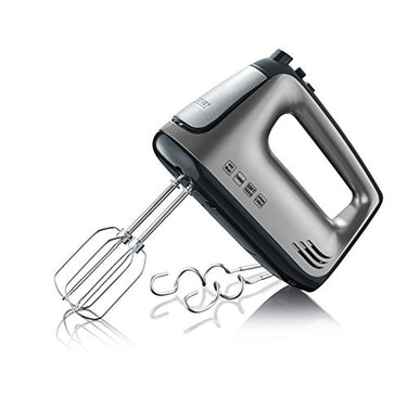 SEVERIN hand mixer, hand mixer with 5 speed settings, practical hand mixer with 2 stainless steel whisks and dough hooks, 400 W, grey-metallic-black / stainless steel, HM 3832 on sale